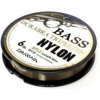 Монолеска DAIWA Bass Durabra Tripleten 2.0 8Lb( 0,235 мм ) 80м Монолеска DAIWA Bass Durabra Tripleten 2.0 8Lb( 0,235 мм ) 80м